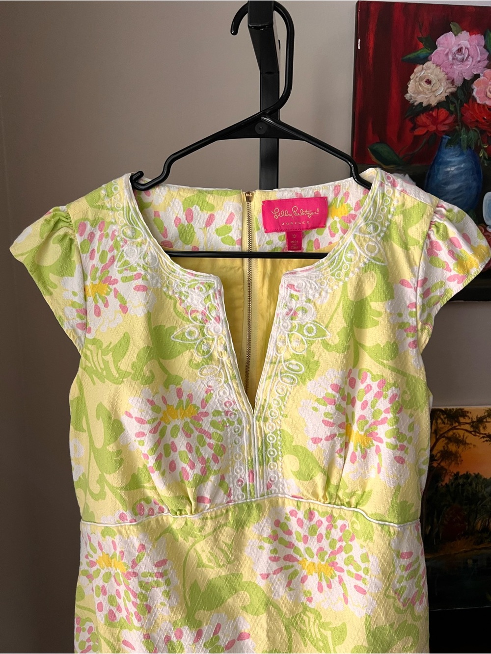 Lilly Pulitzer jubilee ‘Lilly in the leaves’ Yellow green Floral Shift Dress - Picture 2 of 11